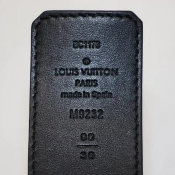 Louis Vuitton Monogram Leather Belt M9232 - Black/Gray - Picture 7 of 12